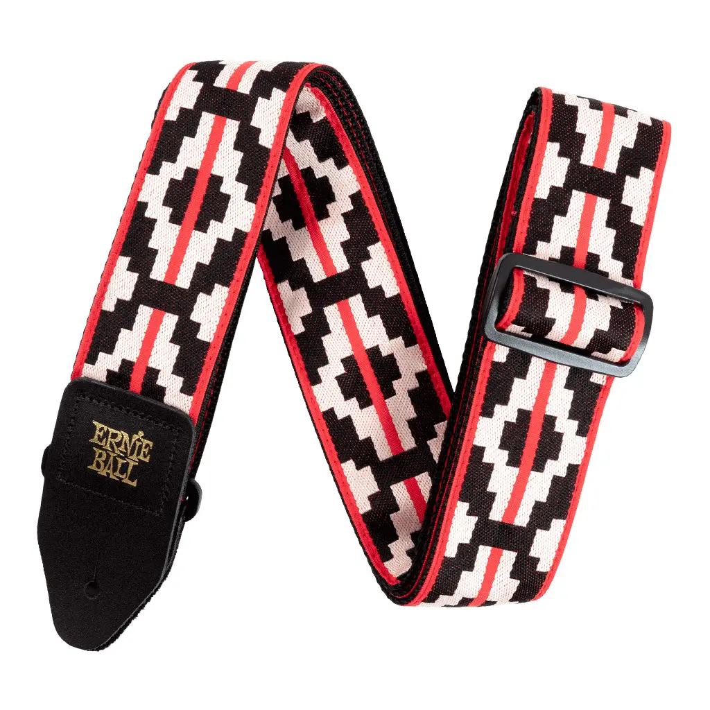 Ernie Ball Ristra Red Jacquard Strap 1