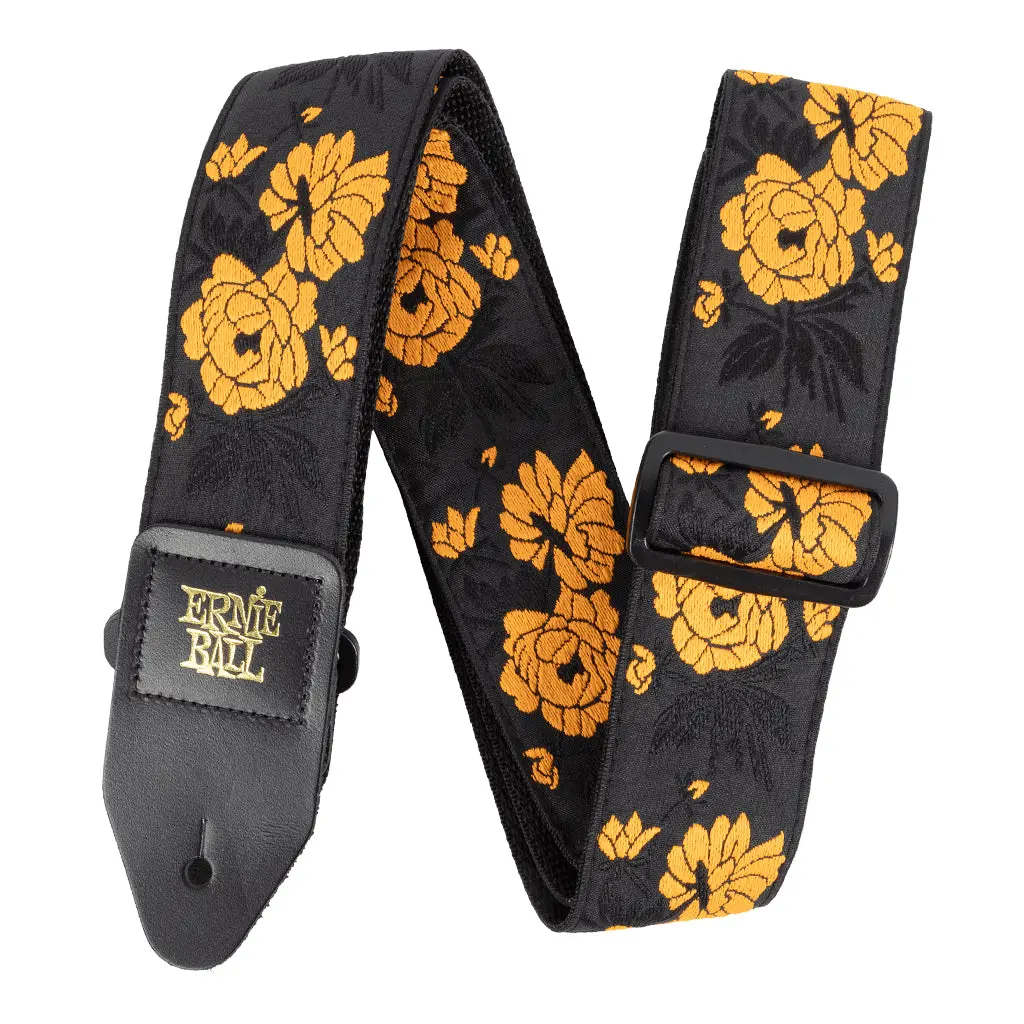Ernie Ball Classic Jacquard Guitar/Bass Strap - Tangerine Rose 1