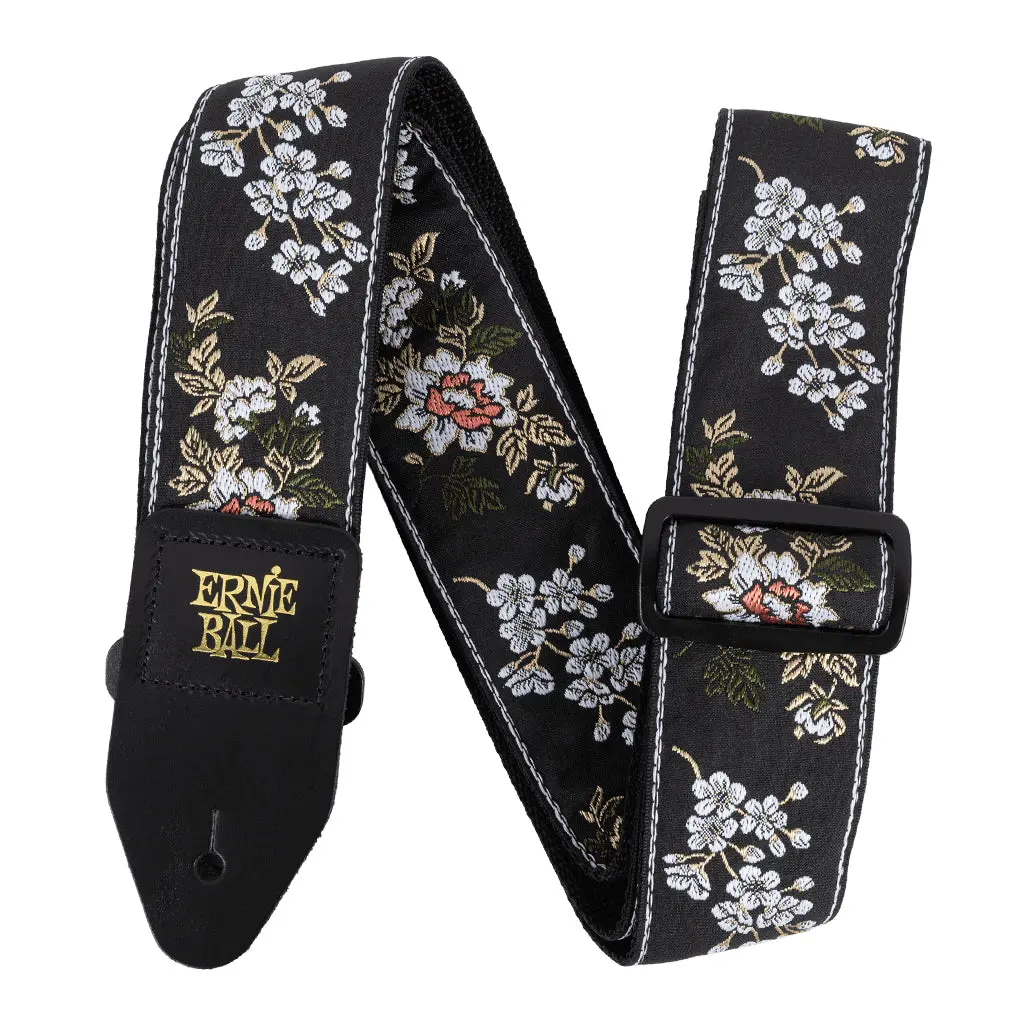 Ernie Ball Classic Jacquard Guitar/Bass Strap - White Blossom 1