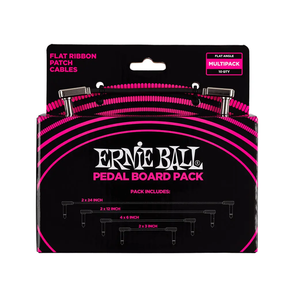 Ernie Ball Flat Ribbon Patch Cables Pedalboard Multi-Pack 1