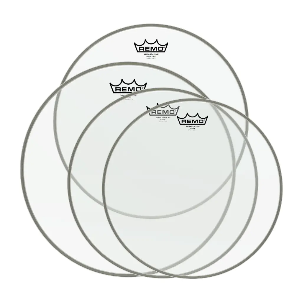 Remo Pro Pack Ambassador Clear 12" 13" 16" Free 14'' Sa Hazy Snare Side 1