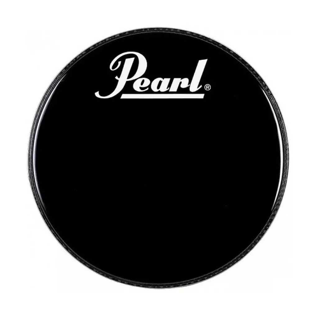 Pearl Drumheads 20" Black With White Logo 1