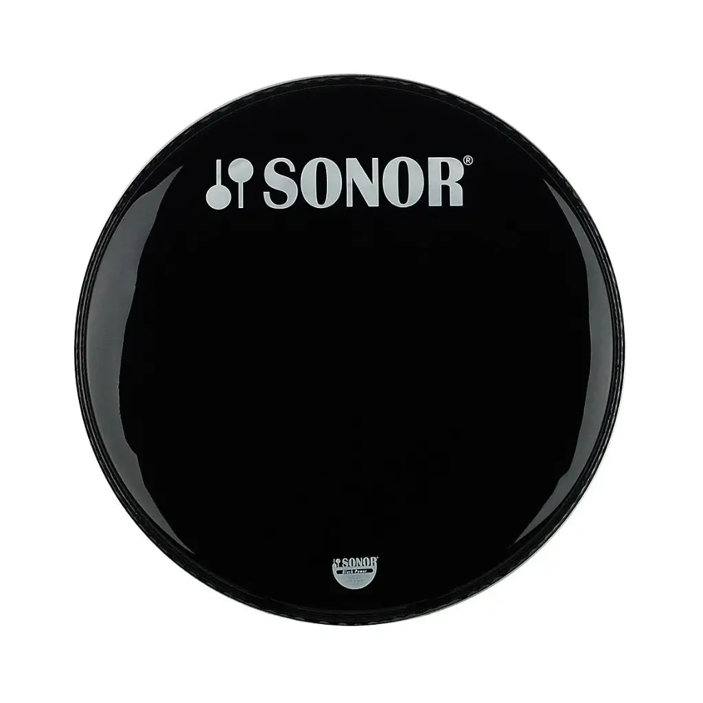 Sonor 22" P3 Powerstroke Bass Drum Head With Logo - Black 1