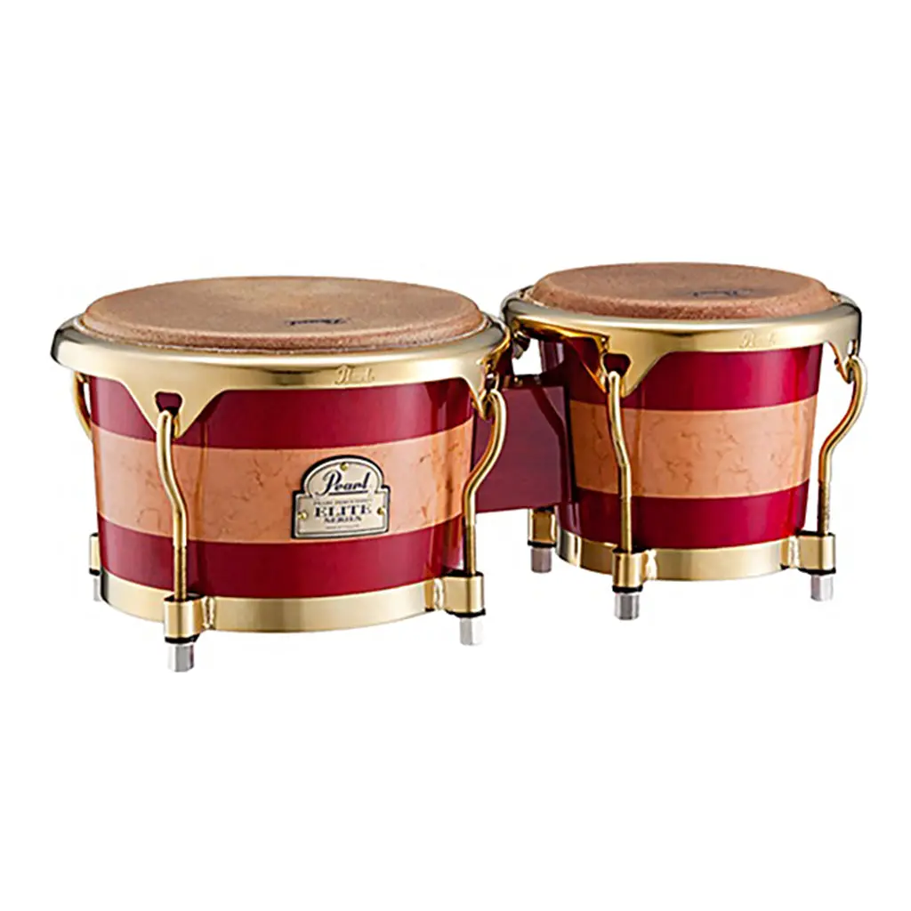 Pearl Elite Series Oak Bongos 7"+9" - Cherry Eucalyptus W/ Gold Hardware 1
