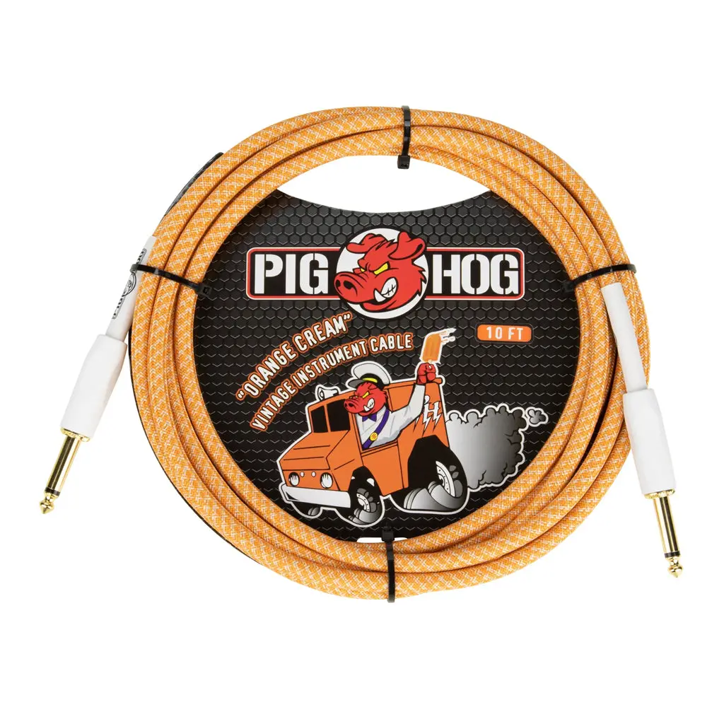 Pig Hog Instrument Cable 10' - Orange Cream 1