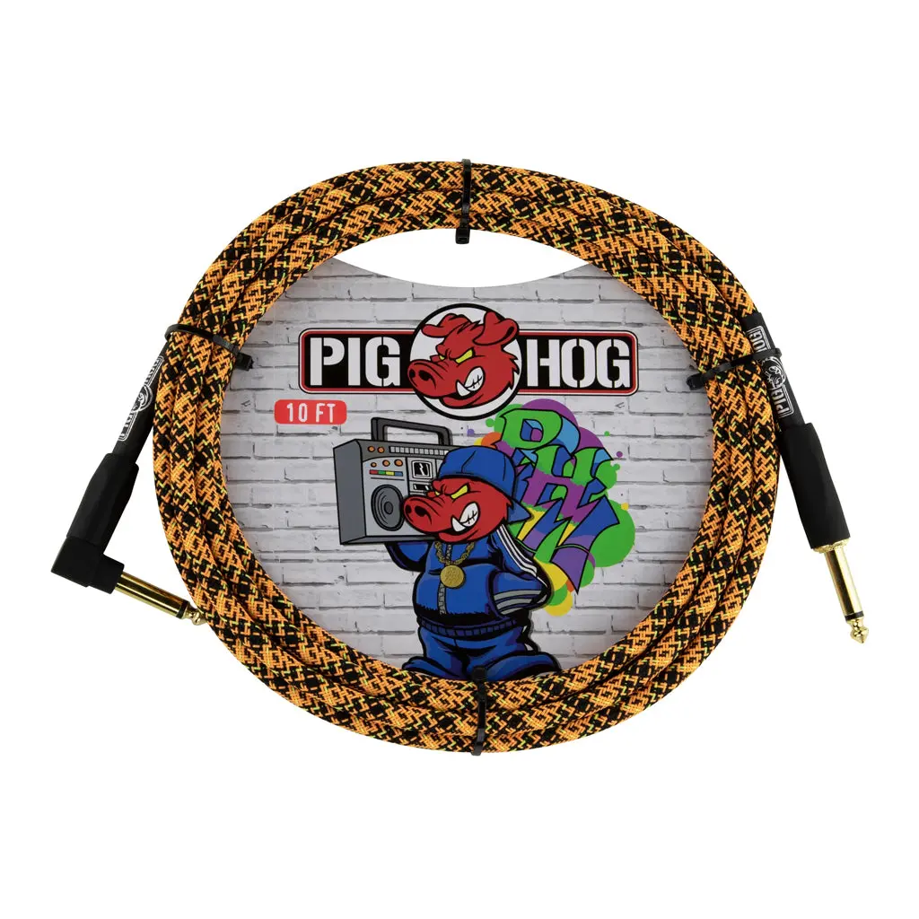 Pig Hog "Graffiti Orange" Instrument Cable - 10Ft Ra 1