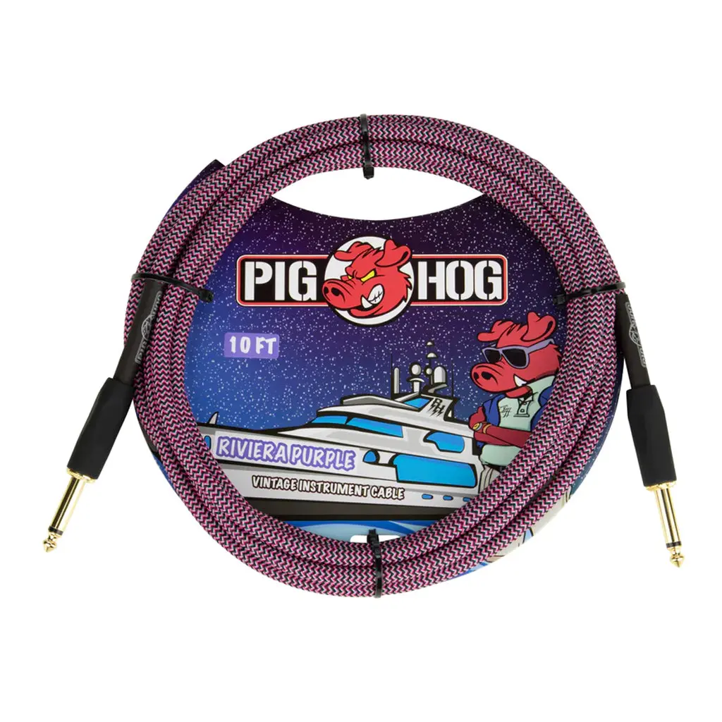 Pig Hog Instrument Cable 10' - Rivera Purple 1