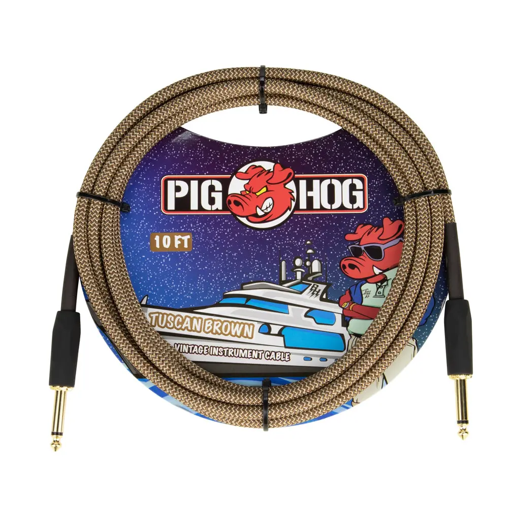 Pig Hog Vintage Instrument Cable - Tuscan Brown, 10Ft 1