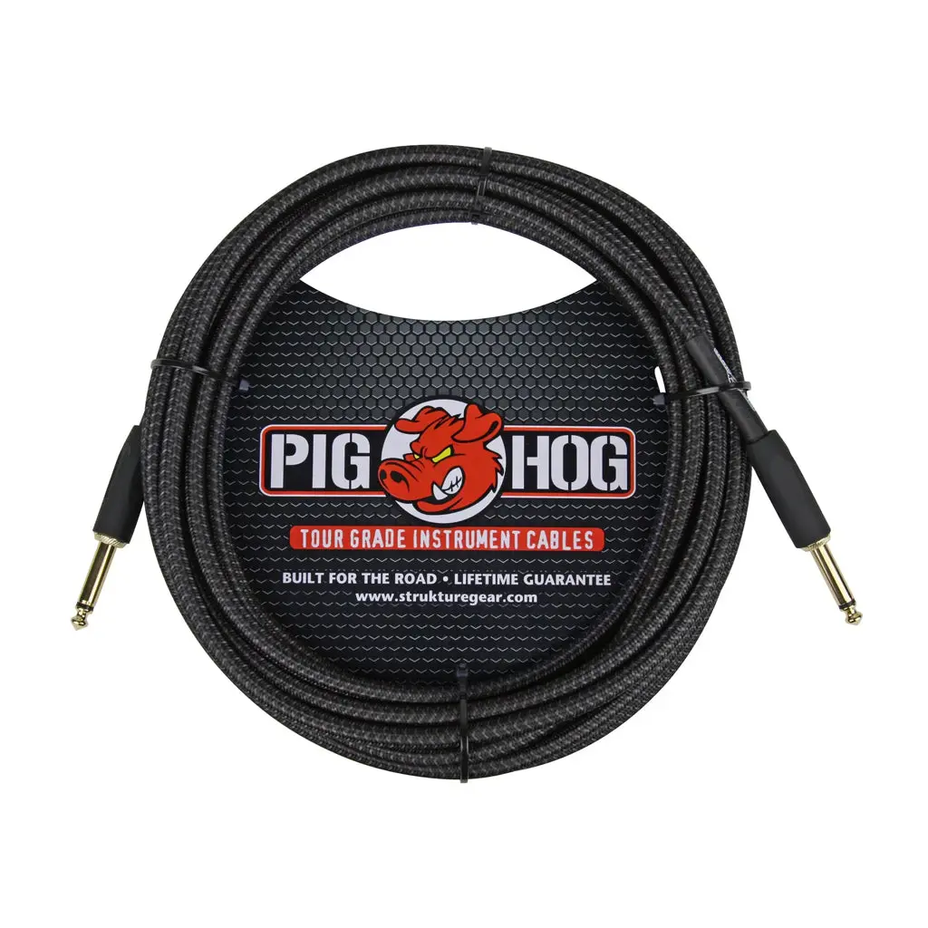 Pig Hog “Black Woven” Instrument Cable, 20Ft 1