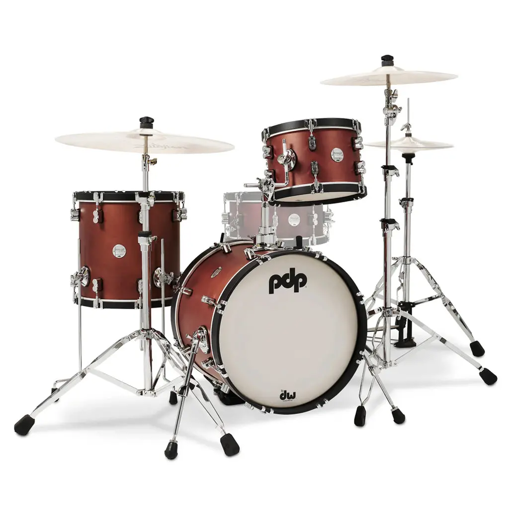Pdp Concept Maple Classic Bop 3-Piece Shell Pack - Oxblood With Ebony Hoops 1