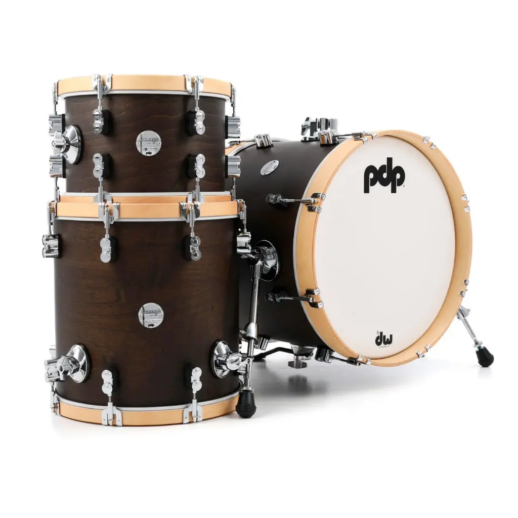 Pdp Concept Maple Classic Bop 3-Piece Shell Pack - Walnut With Natural Hoops 1