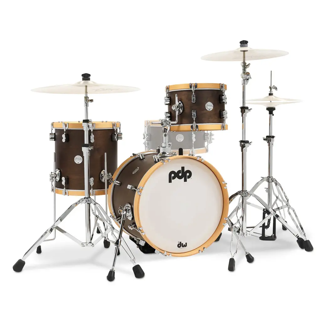 Pdp Concept Maple Classic Bop 3-Piece Shell Pack - Walnut With Natural Hoops 1