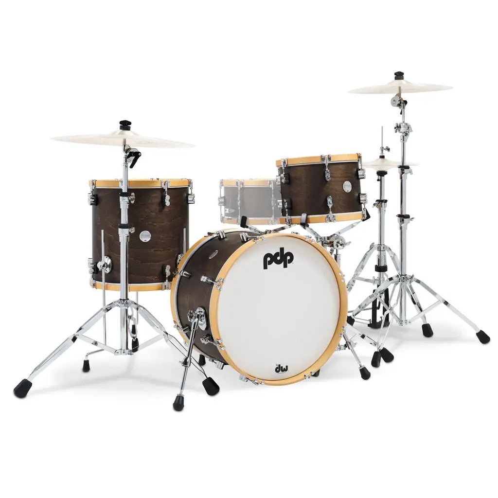 Pdp Concept Maple Classic 3-Piece Shell Pack With 20 Inch Kick - Walnut With Natural Hoops 1