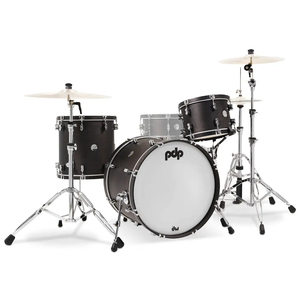 Pdp Concept Maple Classic 3-Piece Shell Pack With 22 Inch Kick - Ebony With Ebony Hoops 1