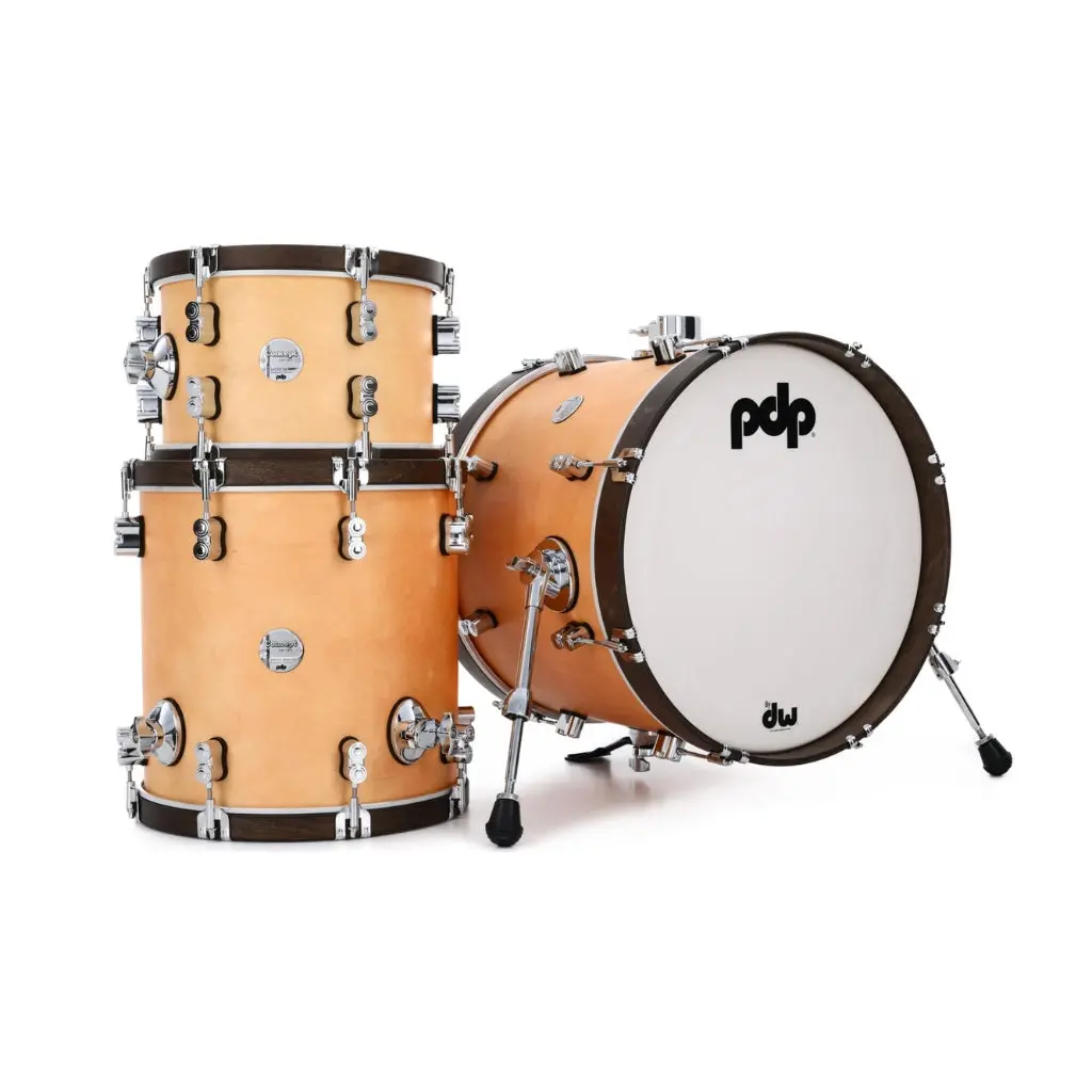 Pdp Concept Maple Classic 3-Piece Shell Pack (13" 16" 24") - Natural With Walnut Hoops 1