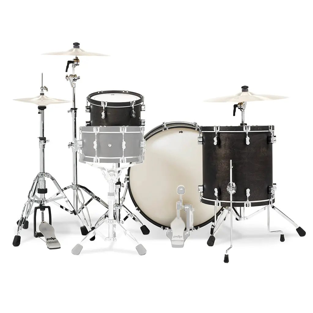 Pdp Concept Maple Classic 3-Piece Shell Pack With 26 Inch Kick - Ebony With Ebony Hoops 2
