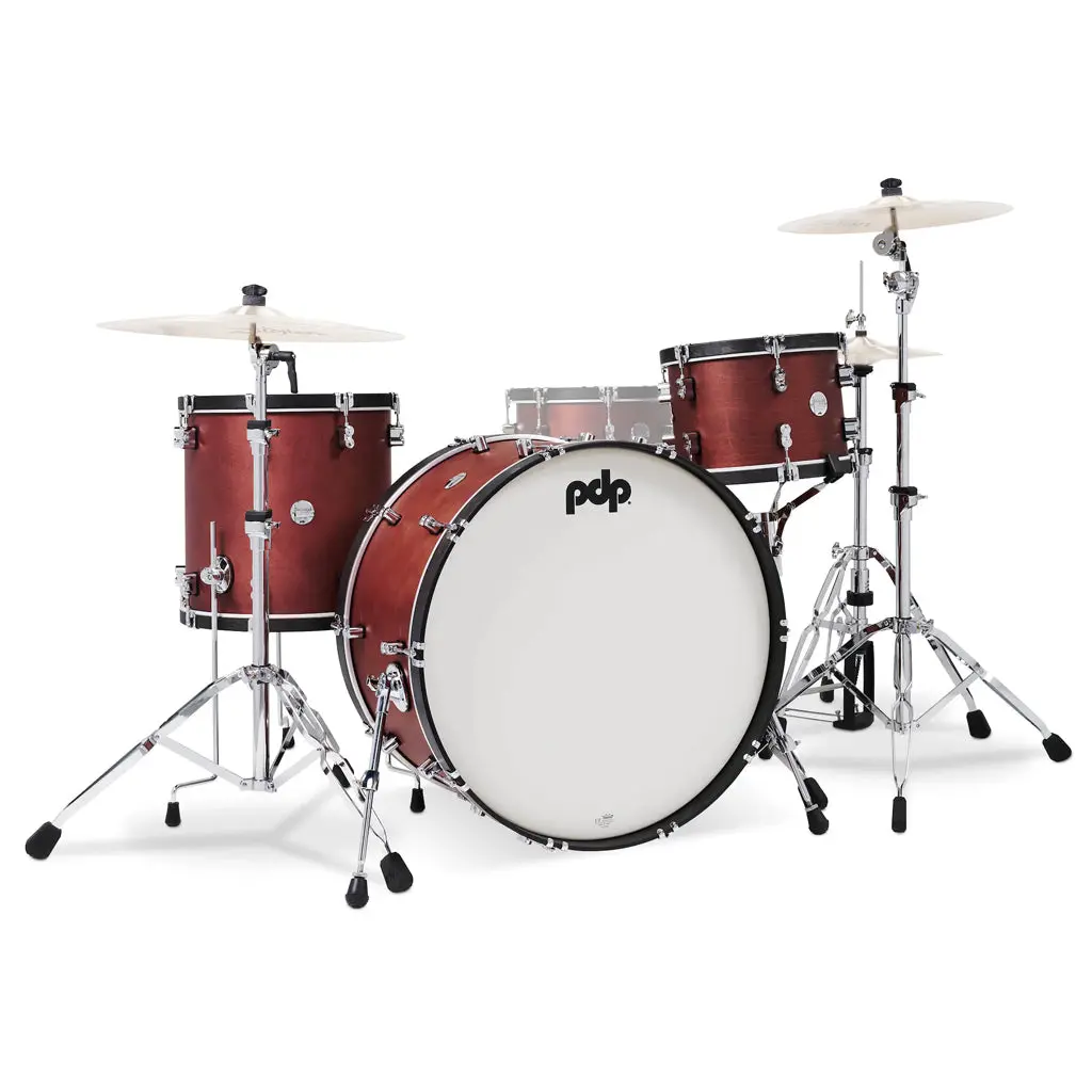 Pdp Concept Maple Classic 3-Piece Shell Pack With 26 Inch Kick - Oxblood With Ebony Hoops 1