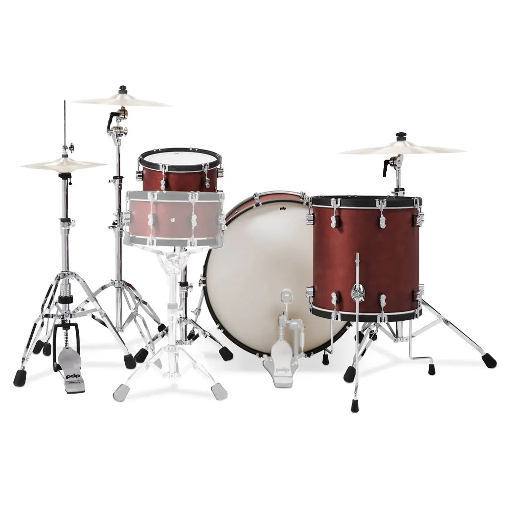 Pdp Concept Maple Classic 3-Piece Shell Pack With 26 Inch Kick - Oxblood With Ebony Hoops 2