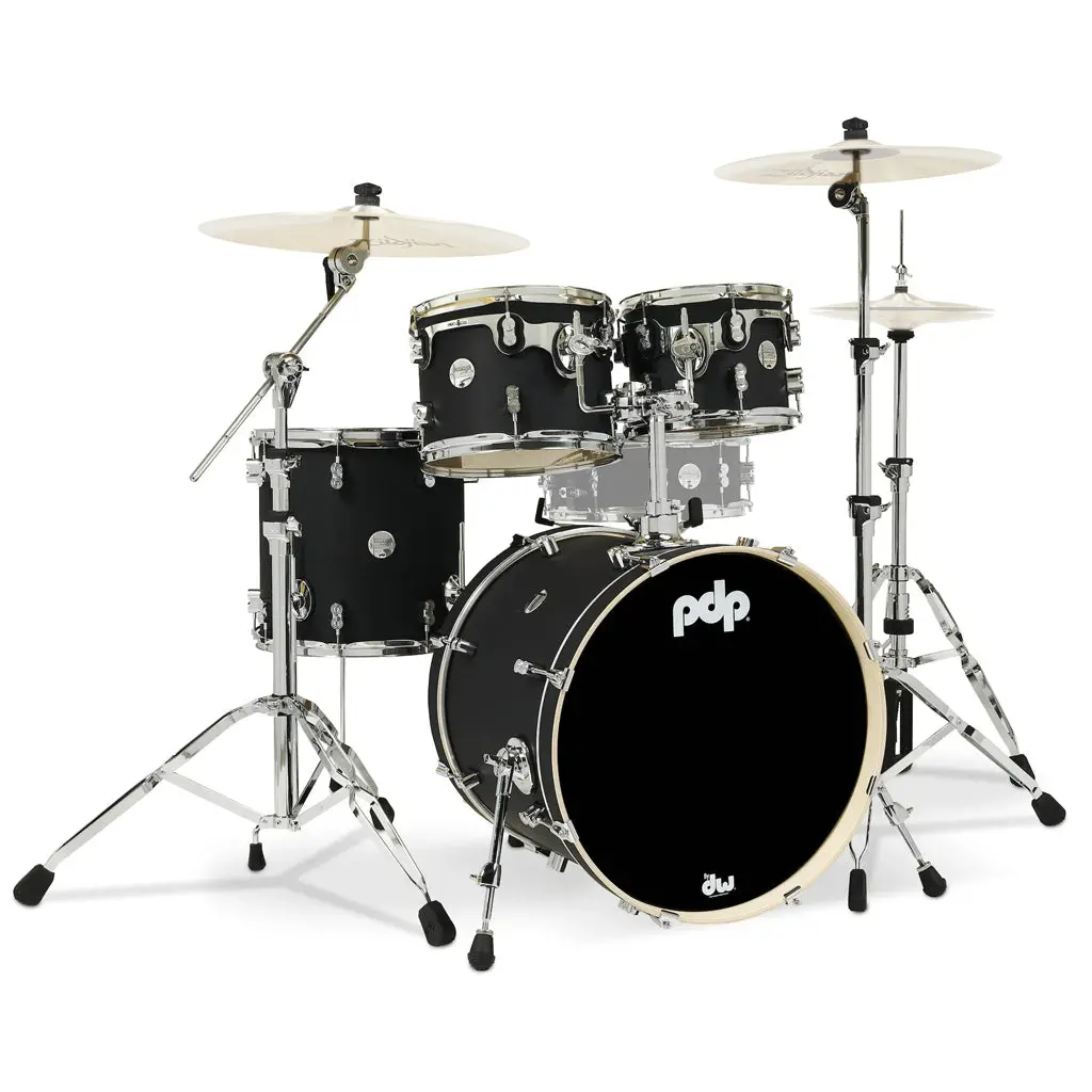Pdp Concept Maple Classic 4-Piece Shell Pack With 20 Inch Kick - Satin Black 1