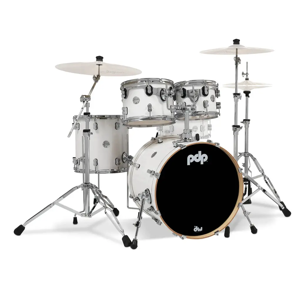 Pdp Concept Maple Classic 4-Piece Shell Pack With 20 Inch Kick - Pearlescent White Lacquer 1