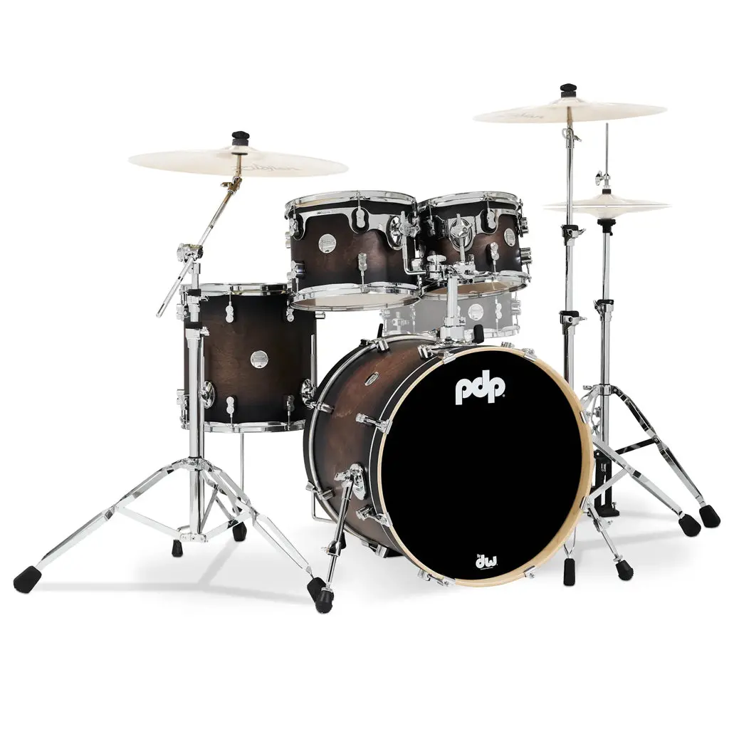 Pdp Concept Maple 4-Piece Shell Pack With 20 Inch Kick - Charcoal Burst Lacquer 1