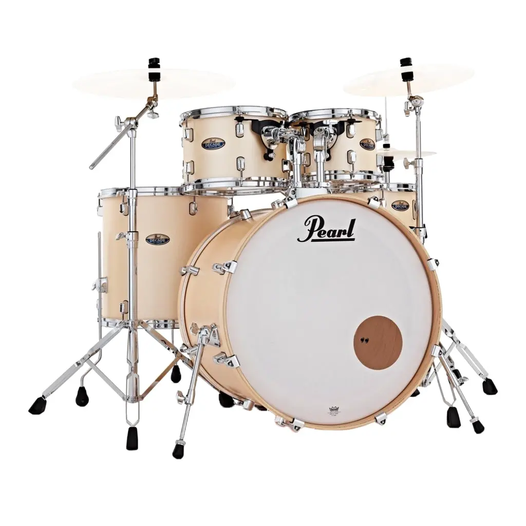 Pearl 22" Decade Maple 5-Piece Fusion Plus Kit With Hardware Pack - Satin Gold Meringue 1