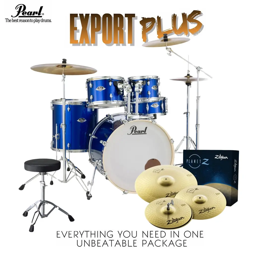 Pearl Exx Export Plus 22" Fusion Plus Kit Package - High Voltage Blue 1