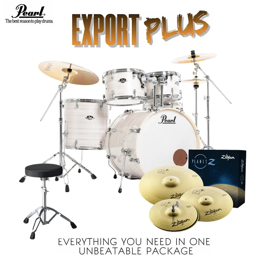 Pearl Exx Export Plus 22" Fusion Plus Kit Package - Slipstream White 1