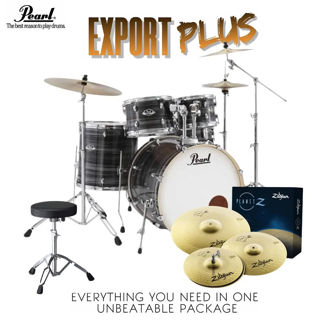 Pearl Exx Export Plus 22" Fusion Plus Kit Package - Graphite Silver Twist 1