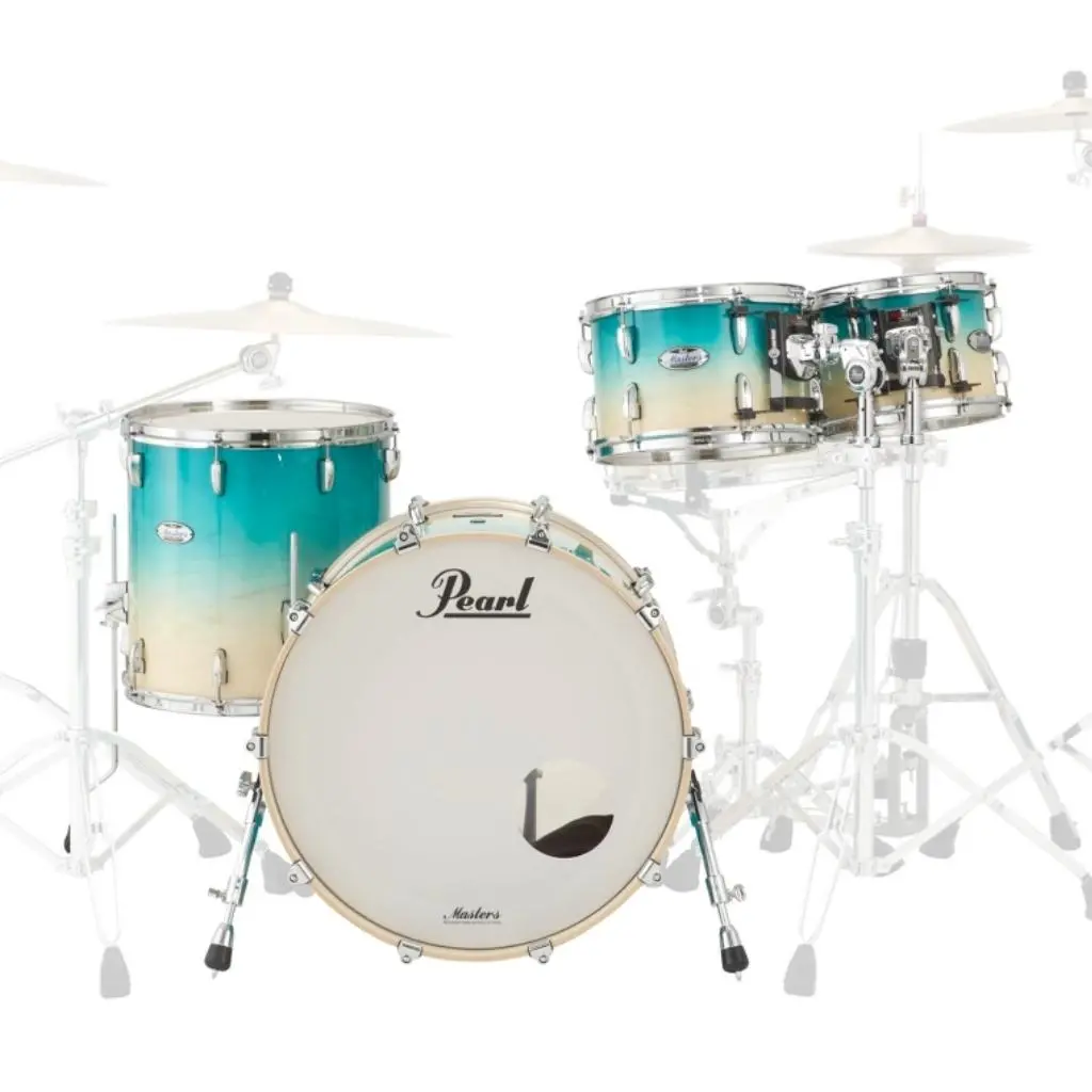 Pearl Master Maple Complete 4-Piece Shell Pack (10 X 7Tt, 12 X 8Tt, 16 X 16Ft, 22 X 18Bd) - Aquamarine 1