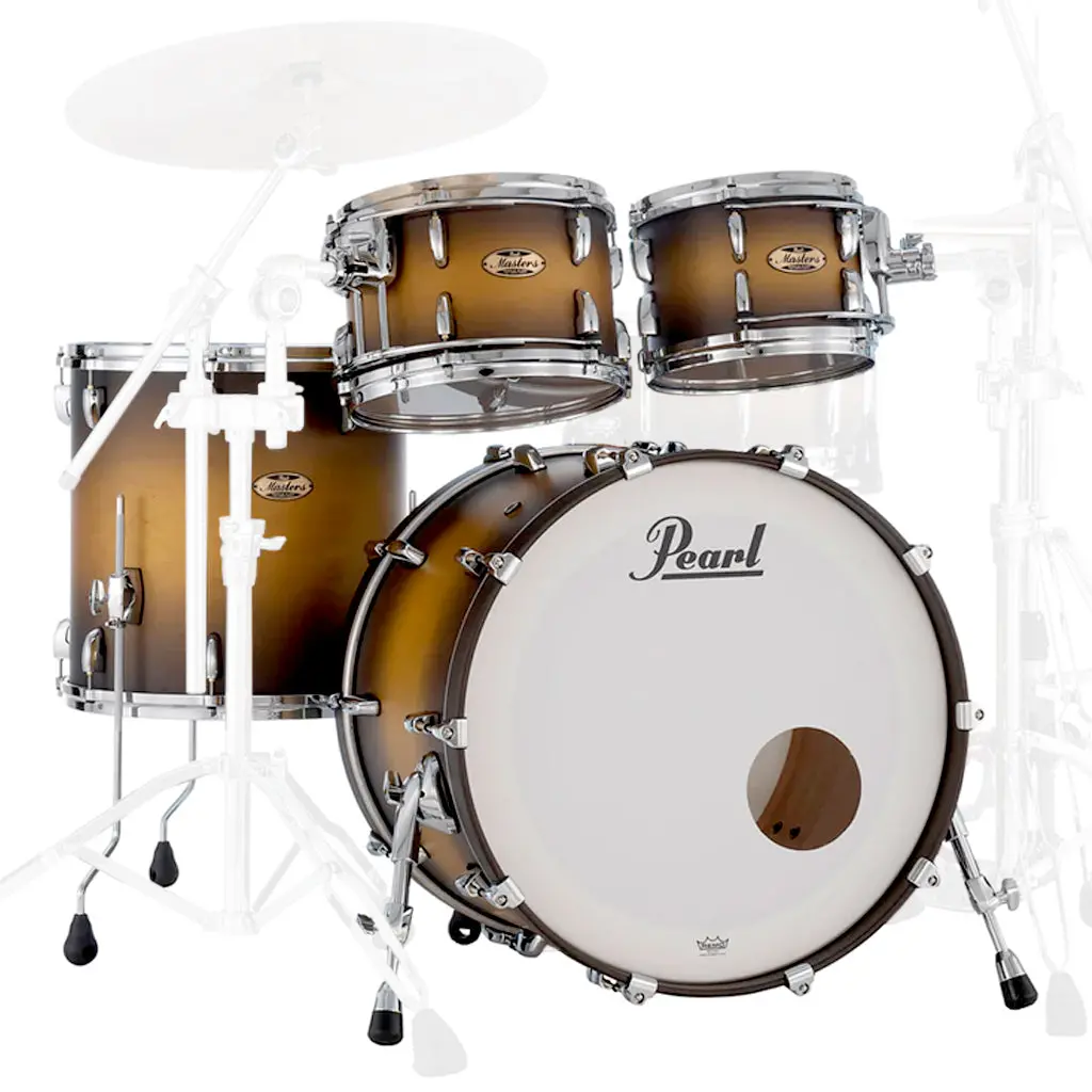 Pearl Masters Maple Pure 22" 4-Piece Shell Pack (R2 Pipe) - Matte Olive Burst 1