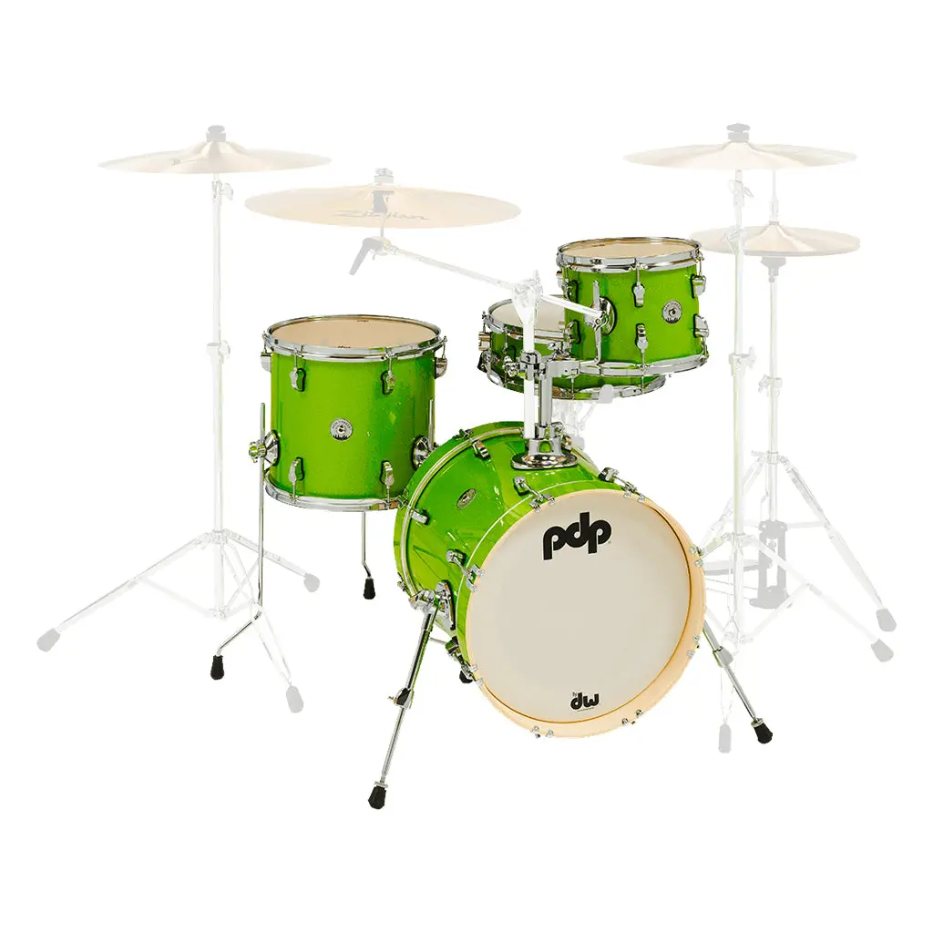 Pdp "New Yorker" 4-Piece Shell Pack - Electric Green Sparkle 1