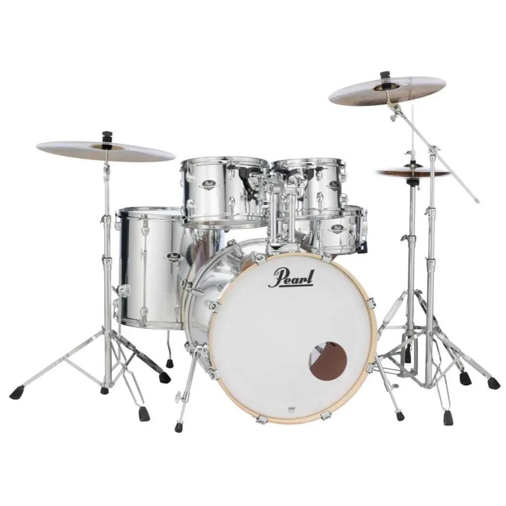 Pearl Export 22" Exx Fusion Plus Drum Kit Package With Zildjian Cymbals & Hardware - Mirror Chrome 1