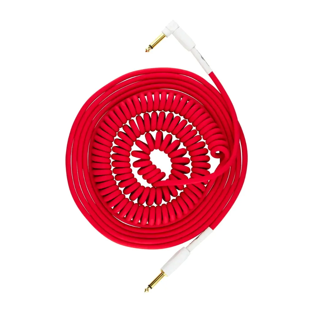Pig Hog Half Coil Instrument Cable - 30Ft - Candy Apple Red 1