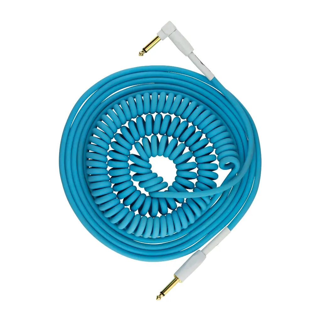 Pig Hog Half Coil Instrument Cable - 30Ft - Daphne Blue 1
