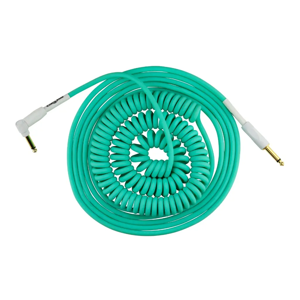 Pig Hog Half Coil Instrument Cable - 30Ft - Seafoam Green 1
