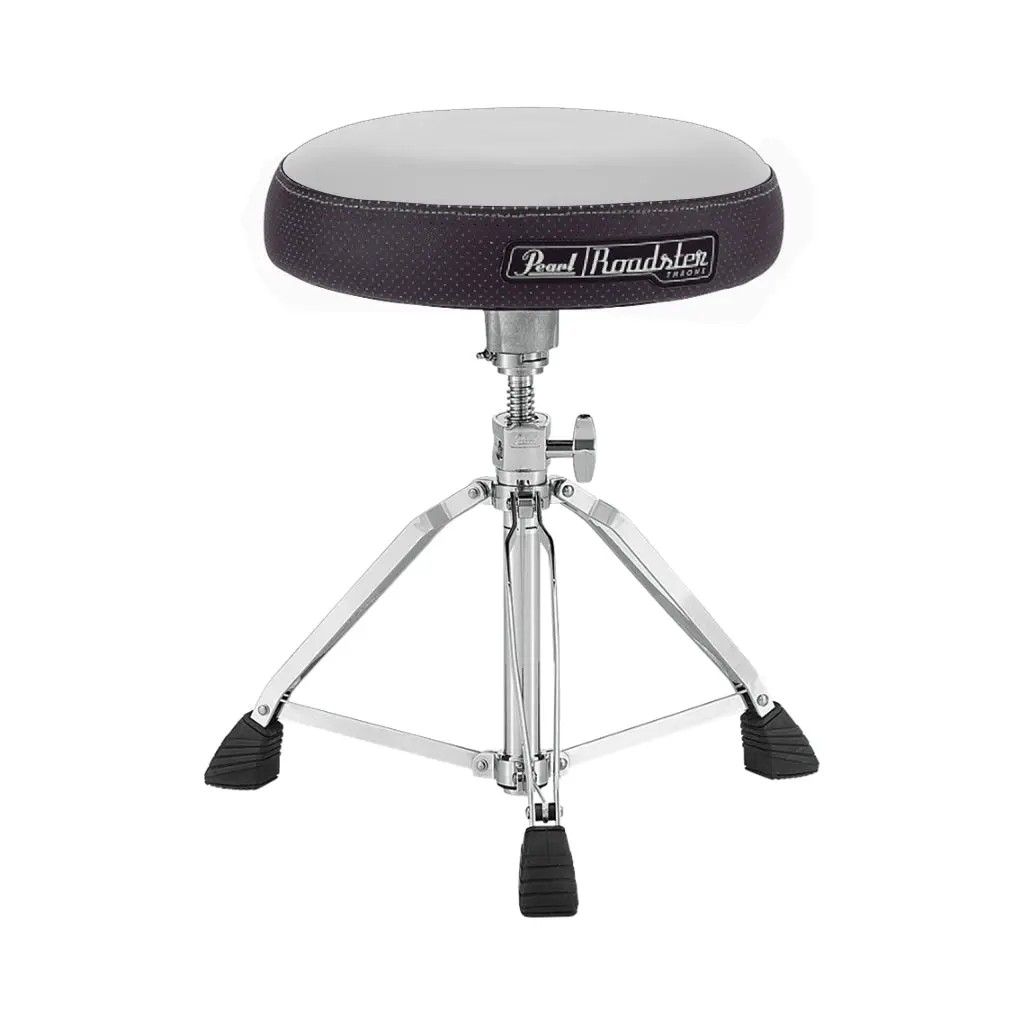 Pearl D1500 15" Vented Round White Cloth Drum Throne 1