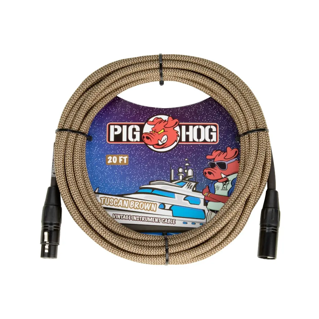 Pig Hog Woven Xlr Mic Cable - Tuscan Brown, 20Ft 1