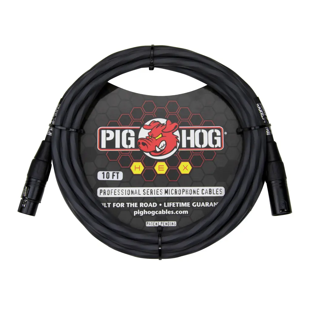 Pig Hog Hex Series Mic Cable, 10Ft - Grey 1