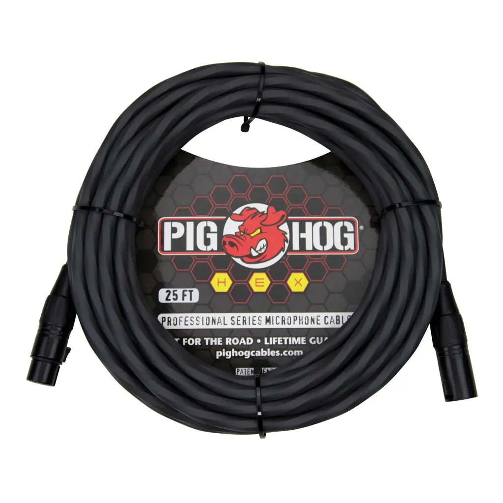 Pig Hog Hex Series Mic Cable, 25Ft - Grey 1