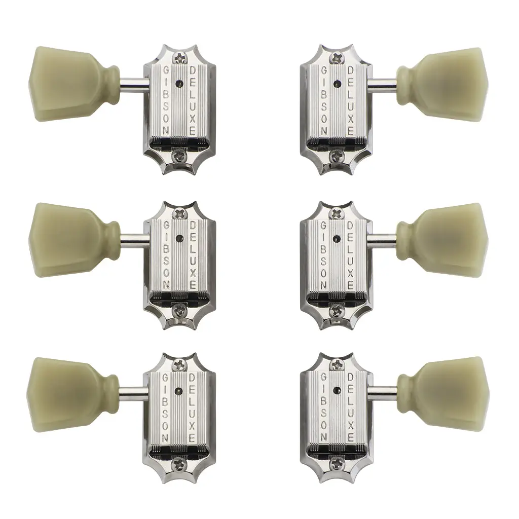 Gibson Deluxe Green Key Tuner Set (Vintage Nickel) 1