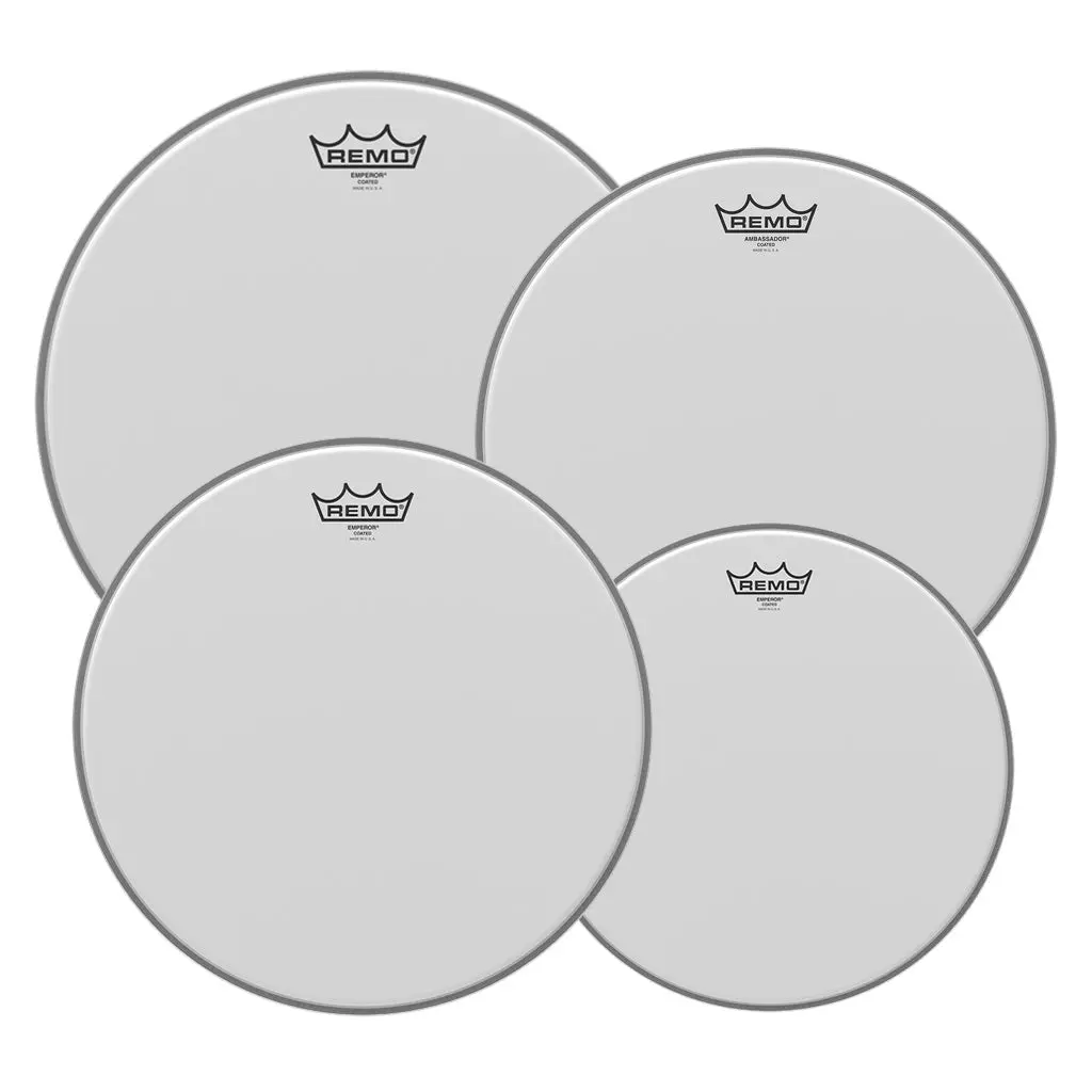 Remo Pro Pack Emperor Coated 10" 12" 16" Free 14'' Ambassador Coated 1