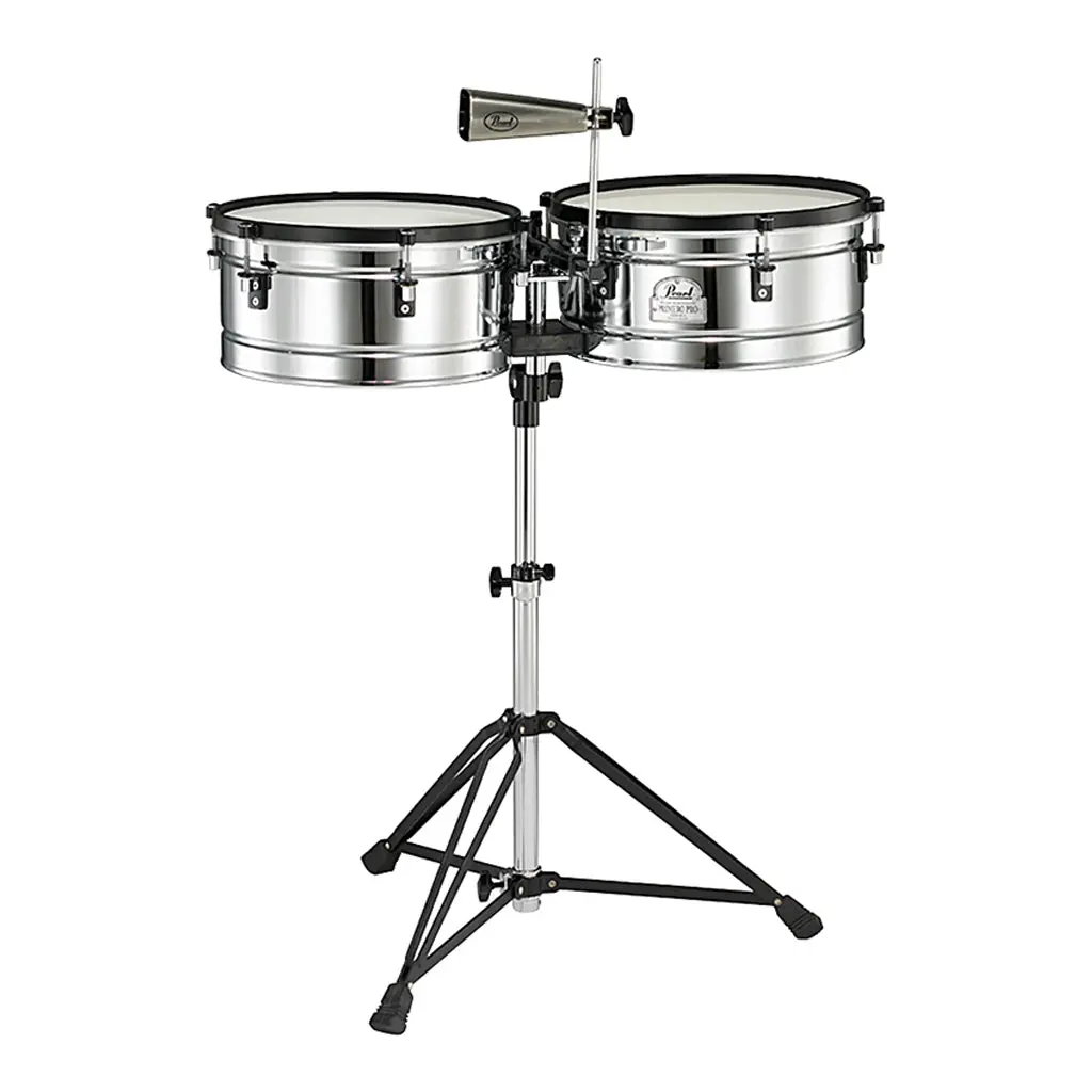 Pearl Timbales Primero Pro Steel 14"+15" W/ Pt-900 Stand 1