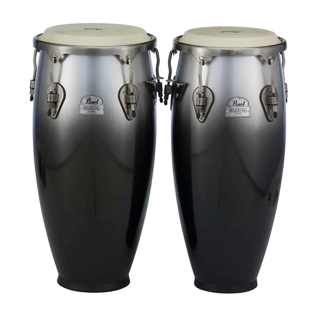 Pearl Primero Series Fiber Conga Set 10"+ 11" W/ Stands - Carbon Vapour 1