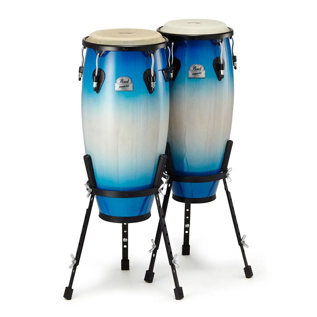 Pearl Primero Wood Conga Set 10"+11" W/ Stands - Island Shadow 1
