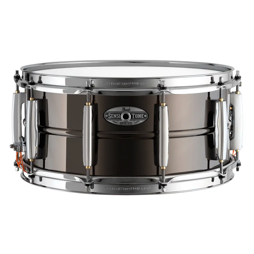 Pearl Sensitone Heritage Alloy 14"X6.5" Black Nickel Over Brass Snare Drum 1