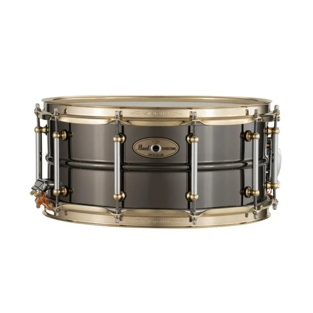 Pearl Limited Edition 14X6.5 Sensitone Black Nickel Brass Snare Drum 1