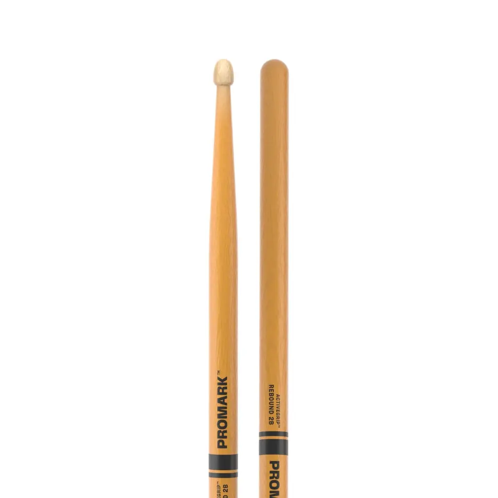 Promark R2bagc Rebound 2B Hickory Active Grip Wood Tip Clear 1