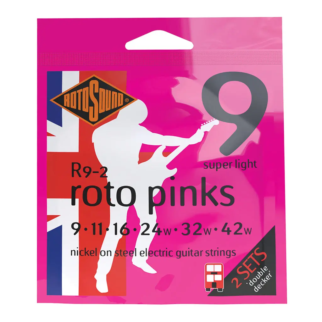 Rotosound R9 Roto Pink Electric String Set Twin Pack 9-42 1