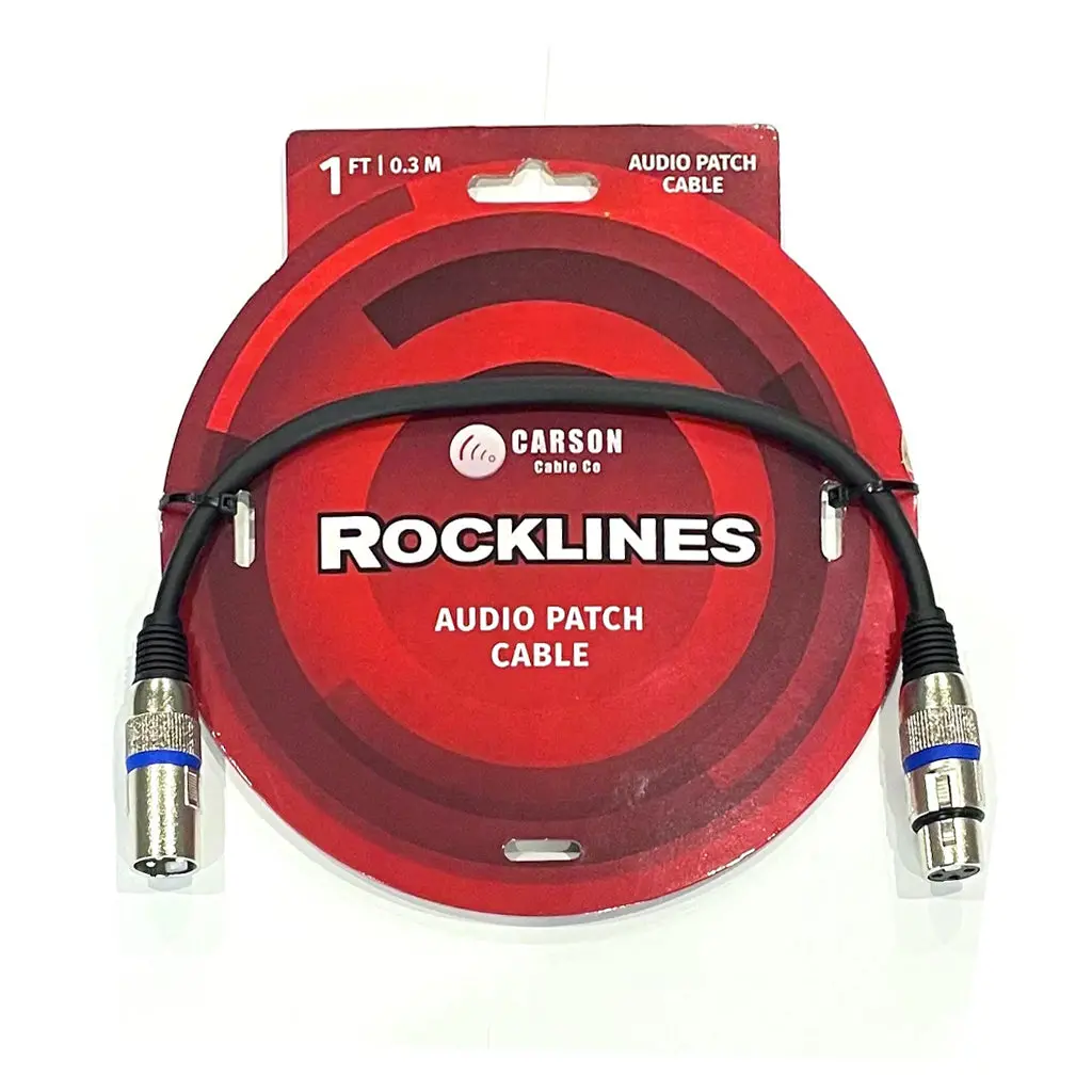 Carson Rocklines - Xlr (F) To Xlr (M) Audio Patch Cable - 1Ft 1